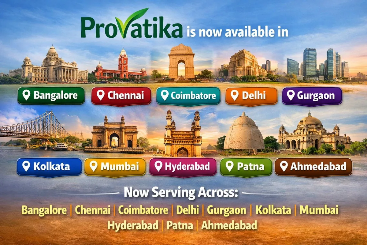 ProVatika Pan India Presence - Delhi, Mumbai, Bangalore, Chennai, Hyderabad, Ahmedabad, Patna, Noida, Gurgaon, Kolkata